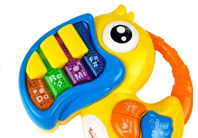Dziecięce muzyczne pianino Ptaszek Żółte
