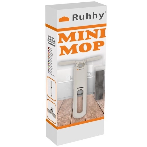 Kompaktowy mini mop z wymiennymi głowicami czyszczącymi