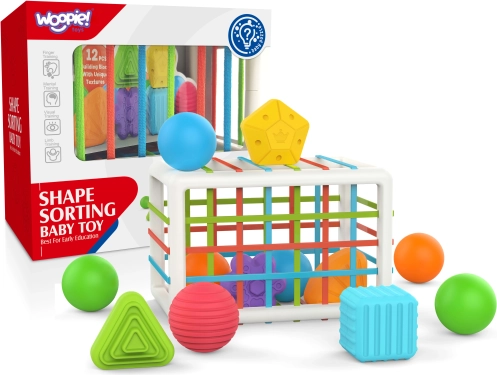 Woopie Baby elastyczna sensoryczna kostka sorter dla dzieci kolorowe kształty