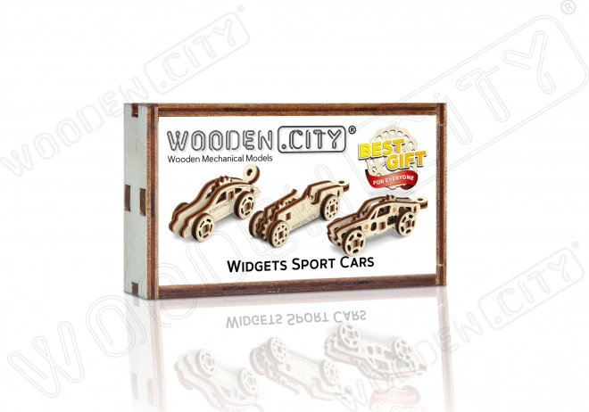 Drewniane 3D puzzle mini zestaw samochodów sportowych