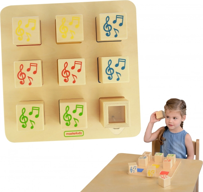 Masterkidz Drewniany Sensoryczny Zestaw Sortujący Muzyczny Montessori