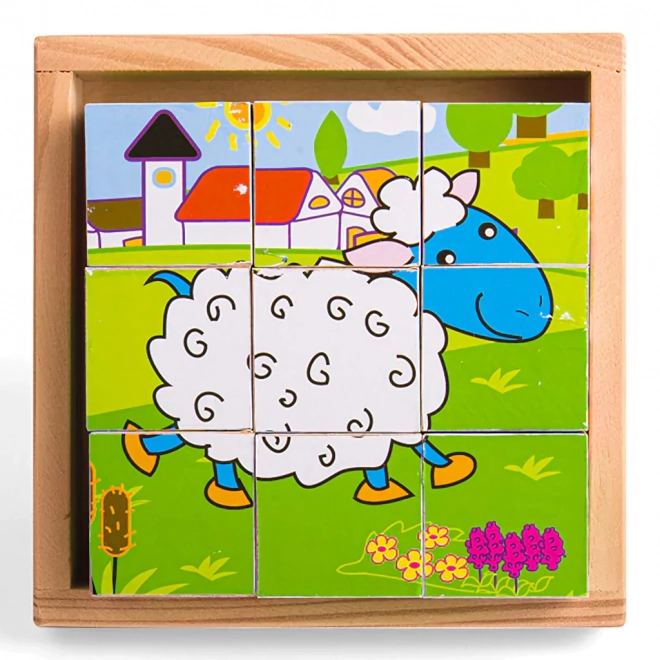 Puzzle obrazkowe bloki Zwierzęta