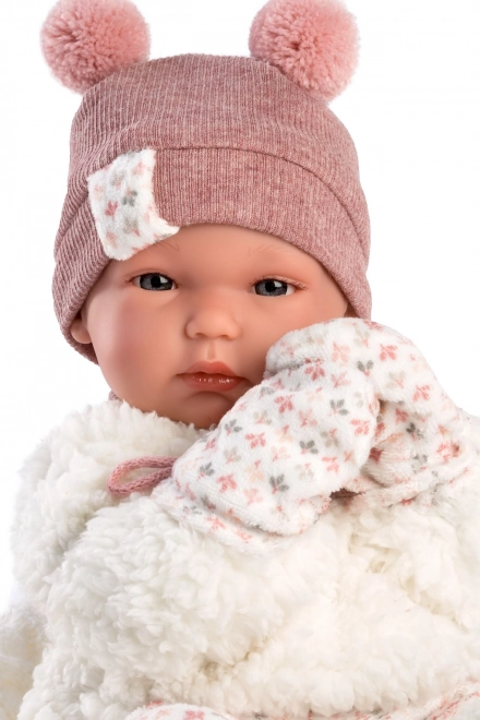 Llorens 63576 NEW BORN HOLČIČKA - realistyczna lalka niemowlę z całkowicie winylowym ciałem - 35 cm
