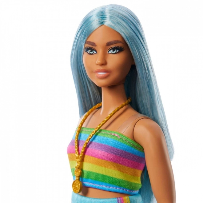 Barbie Fashionistas długie niebieskie włosy