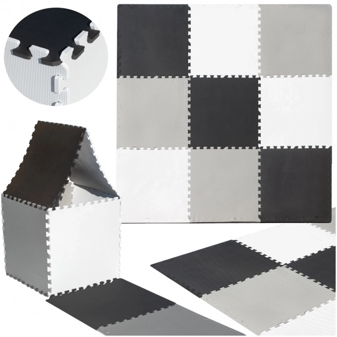 KIK Piankowe puzzle Odcienie szarości z brzegami III. (58x58)