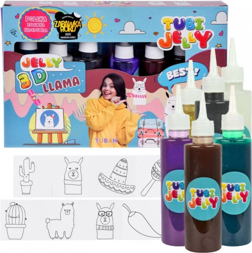Tubi Jelly kreatywny zestaw Lama 6 kolorów żelowe figurki