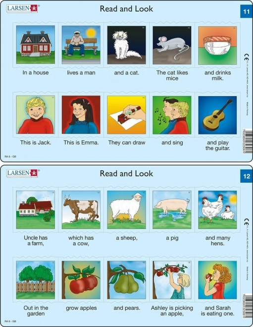 Edukacyjne puzzle język angielski – krótkie teksty, 10 elementów