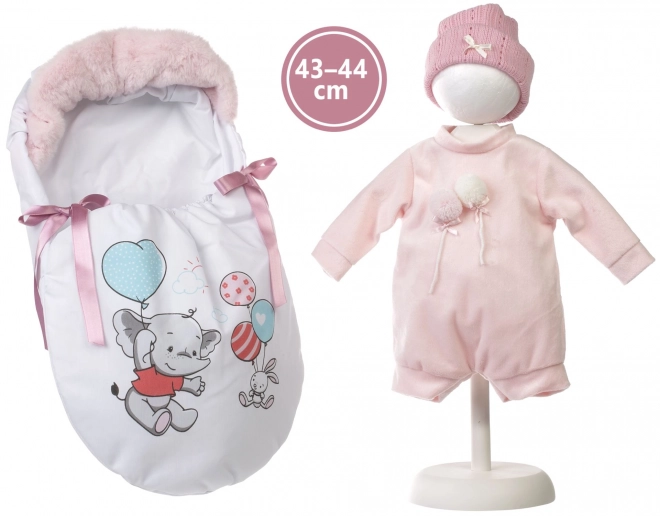 Llorens M844-52 strój dla lalki niemowlaka NEW BORN rozmiar 43-44 cm