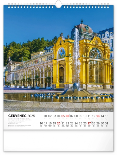 NOTIQUE Kalendarz ścienny Republika Czeska 2025, 30 x 34 cm