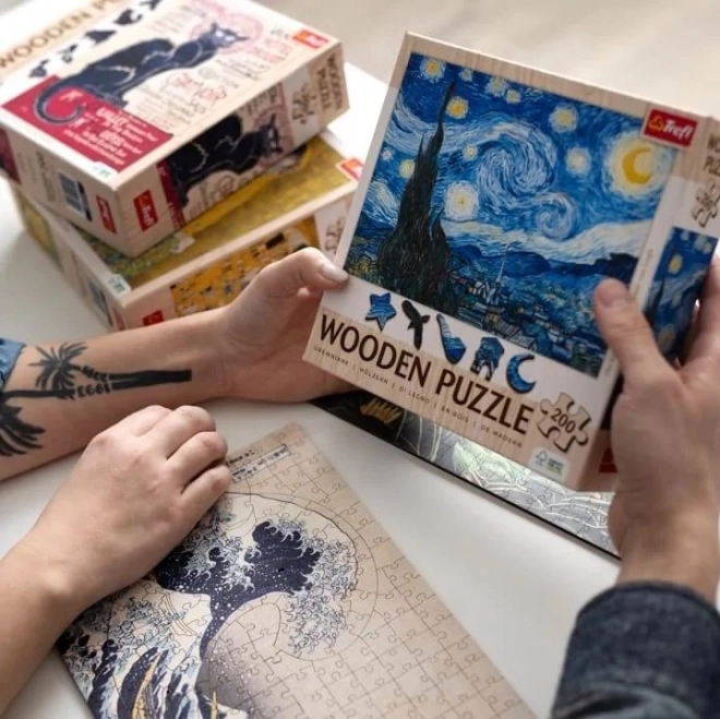Drewniane puzzle Art: Steinlen - Czarna kotka, 200 elementów