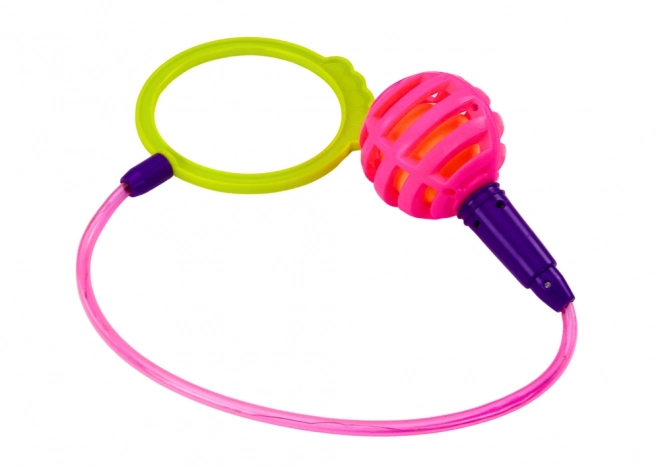 Skaczący Skipper Hula Hop na Nogu Różowy z Diodami LED