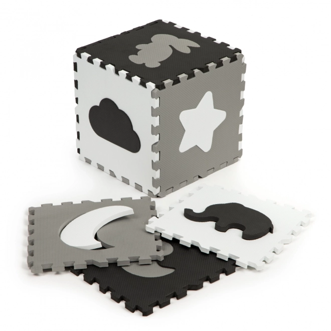 ECOTOYS Puzzle piankowe Zwierzęta i kształty czarno-białe SX z brzegiem