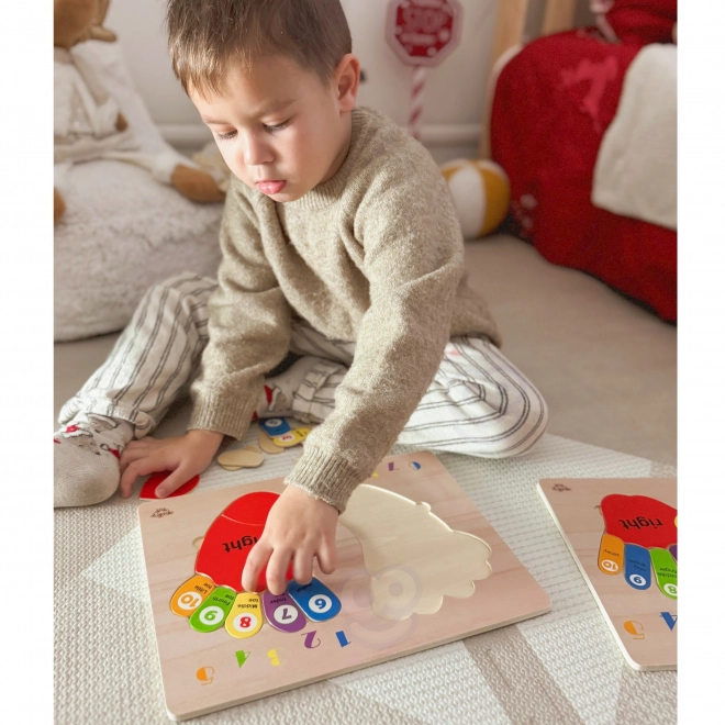 Tooky Toy drewniana edukacyjna układanka nóżki do nauki liczenia i kolorów