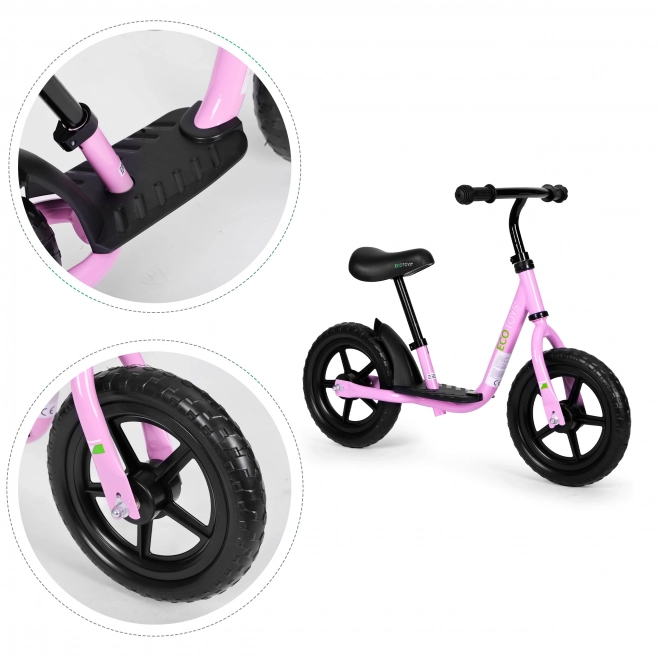 Dziecięcy rowerek biegowy z platformą ECOTOYS różowy