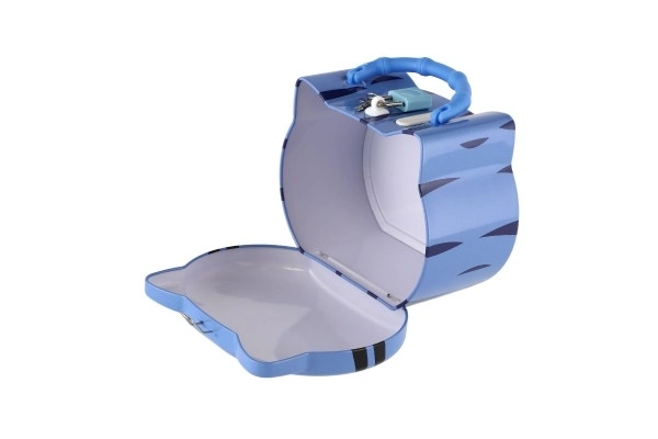 Skarbonka kot/puszka kotek z zamkiem 14x12cm 3 kolory w plastikowym pudełku