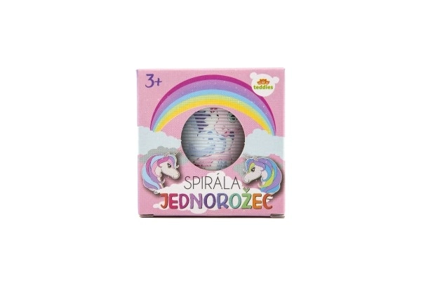 Kolorowa skacząca sprężyna z motywem jednorożca - 6,5 cm
