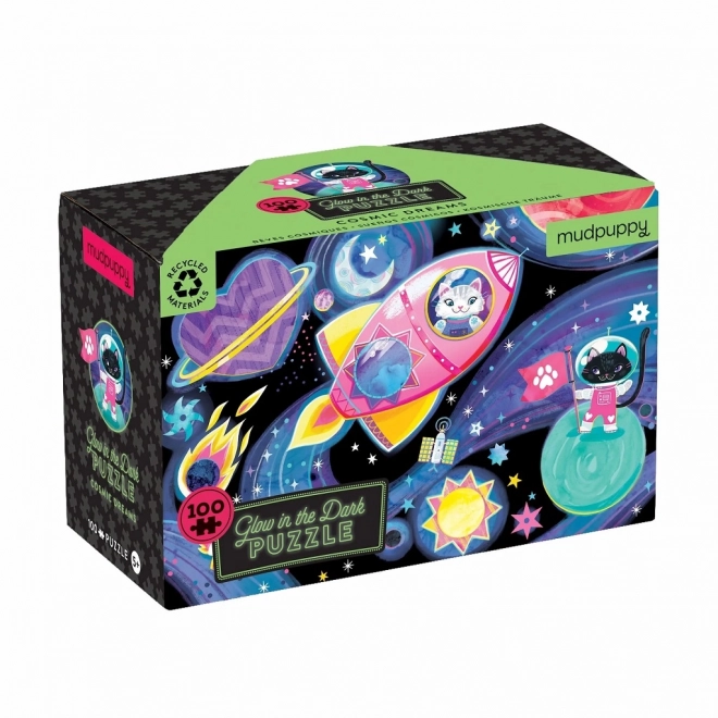 Mudpuppy Puzzle Kosmiczne Sny Świecące w Ciemności 100 Elementów