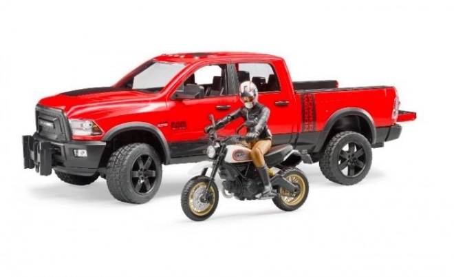 Bruder Terenowe auto RAM z motocyklem