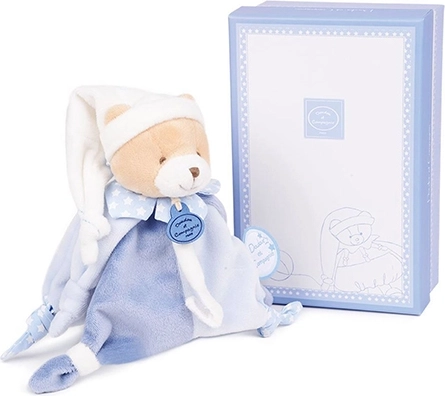 Zestaw prezentowy Doudou - Miś z uchwytem na smoczek 17 cm
