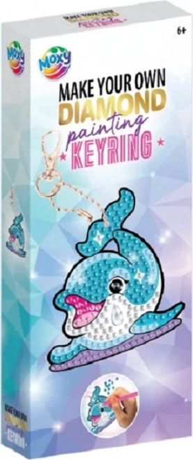 Malowanie diamentowe – brelok delfin