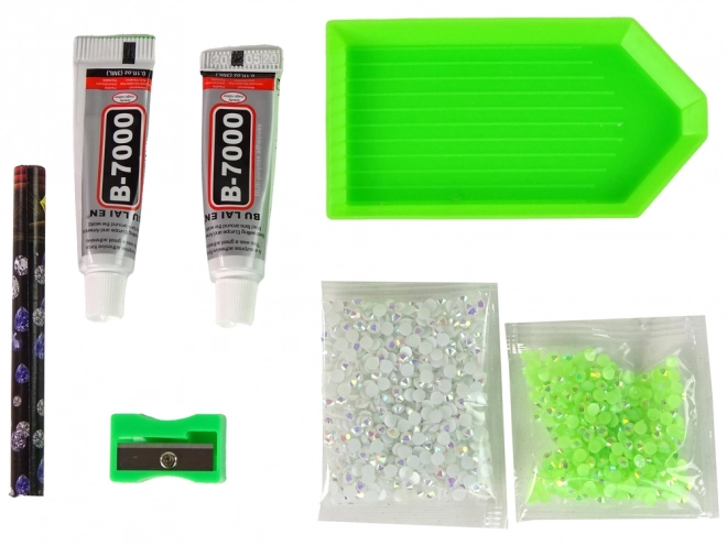 Kreatywny zestaw DIY Kryształowy renifer breloczek 3D biały