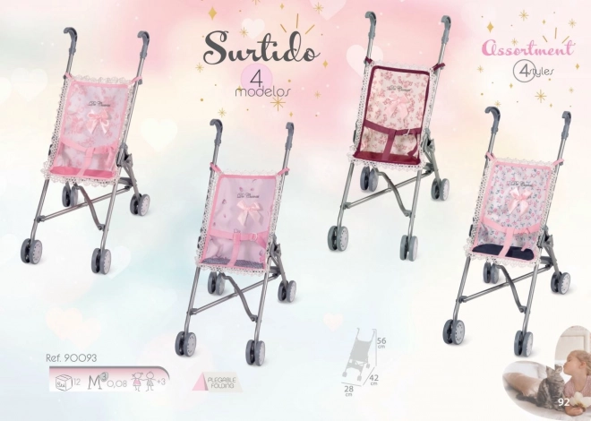 DeCuevas 90093 Składany wózek dla lalek typu parasolka Daniela - 56 cm