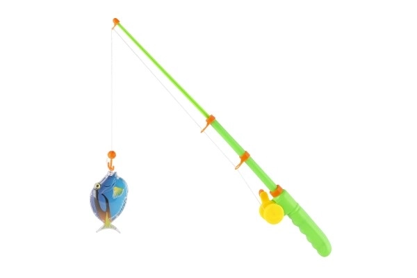 Gra ryby/rybak magnetyczna plastik 5szt.+wędka plastik 39cm 2 kolory na karcie