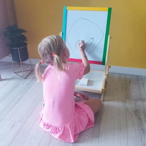 Drewniana dwustronna tablica dla dzieci