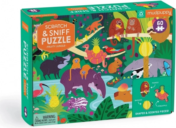 Mudpuppy pachnące puzzle Owocowa dżungla, 60 elementów