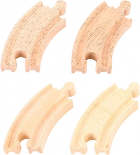 BIGJIGS RAIL krótkie zakręty do drewnianej kolejki, 4 szt.