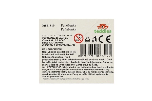 Dziewczęcy materiałowy portfelik z motywem zwierzątka z cekinami i ozdobami do włosów