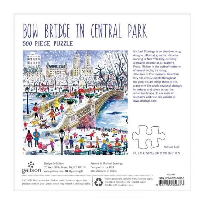 Kwadratowe puzzle Most Łukowy w Central Parku 500 elementów