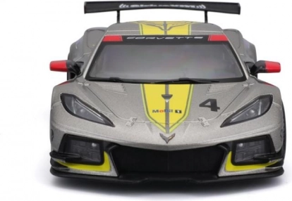 metalowy model auta 1:24 Bburago Corvette C8.R 2020 wyścigowy żółty
