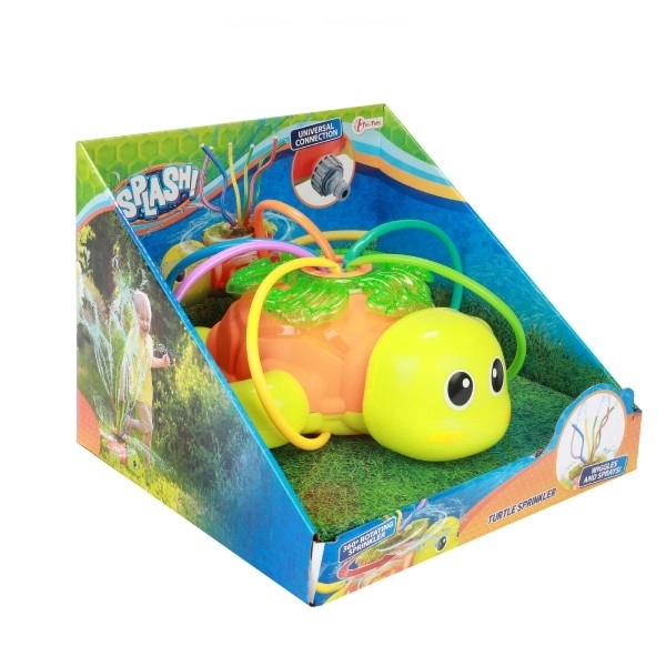plastowy żółw ogrodowy opryskiwacz wodny 20x10cm w pudełku 25x19x24cm