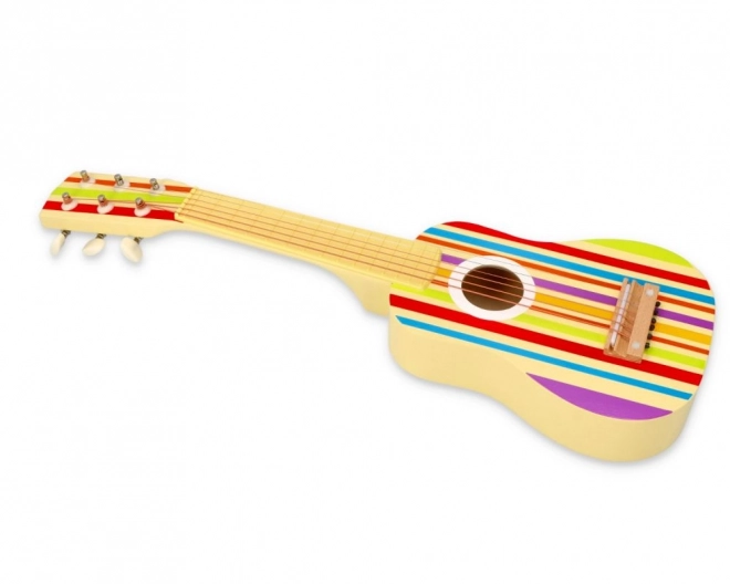 Tęczowa drewniana gitara sześciostrunowa