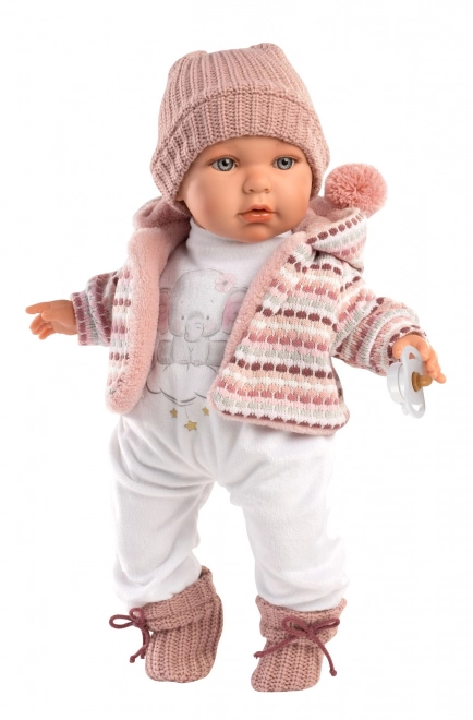 Llorens Baby Julia - realistyczna lalka z dźwiękami i miękkim materiałowym korpusem - 42 cm