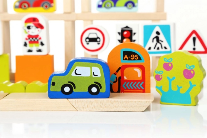 CUBIKA 13913 Transport w mieście - drewniana konstrukcja 55 elementów