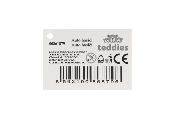 Auto strażackie plastikowe 11cm z mechanizmem cofania 4 rodzaje 12szt w pudełku