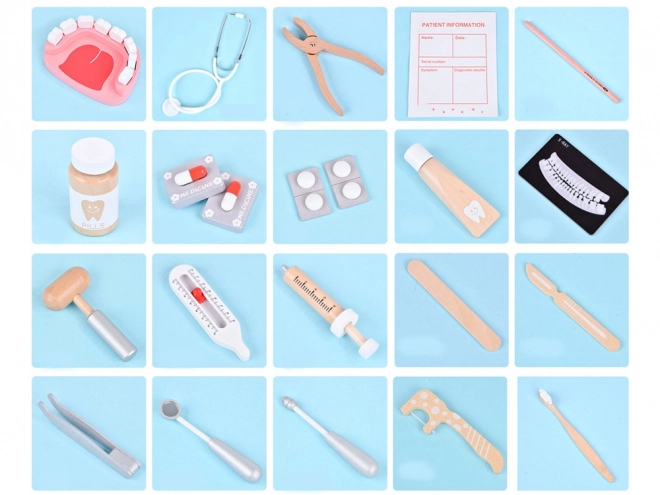 Drewniany zestaw akcesoriów SMALL DENTIST ZA4718
