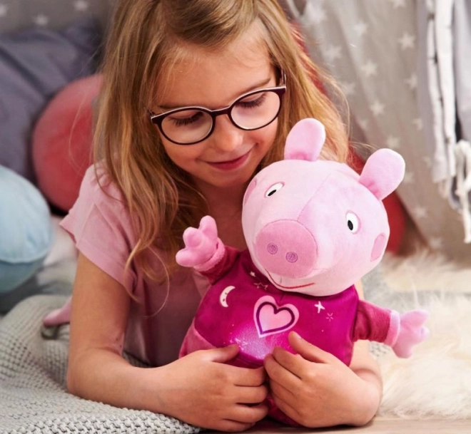 Peppa Pig 2w1 pluszowy sen, grający + światło, różowy, 25 cm