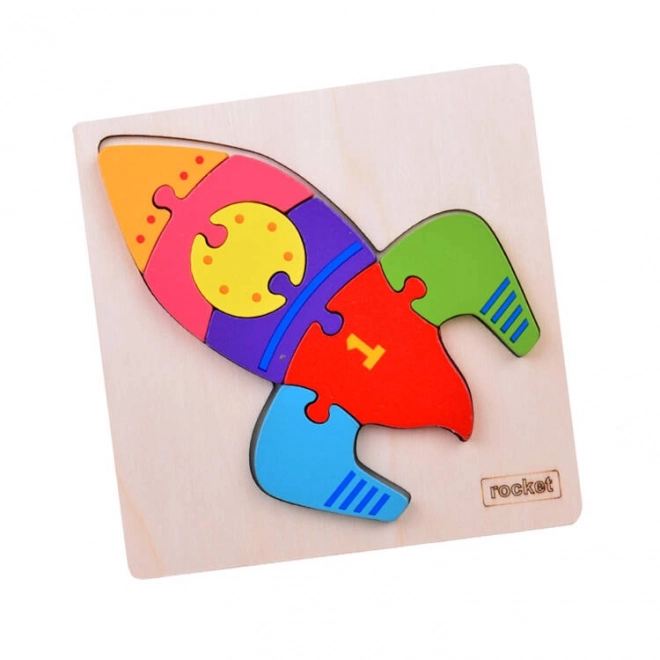 Drewniane puzzle Montessori rakieta
