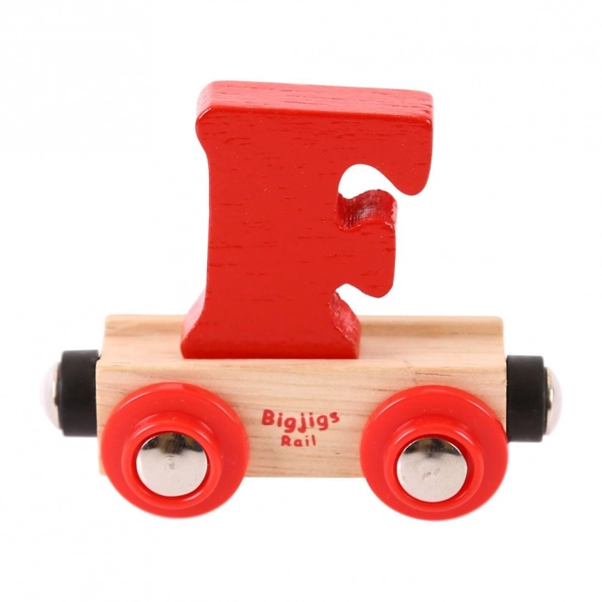 Bigjigs Rail drewniany wagonik z literą F