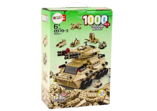 1000 El Zestaw militarny piaskowych czołgów