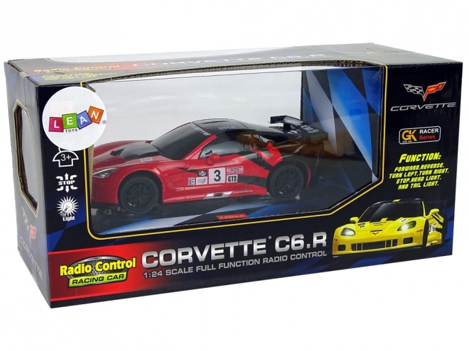 Sportowy samochód R/C 1:24 Corvette C6.R czerwone z oświetleniem