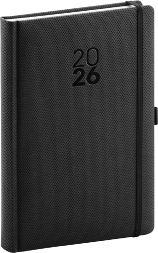 Dzienny dziennik Diamante 2026 czarny 15 x 21 cm