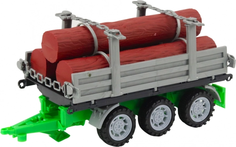 Przyczepa do drewna z kłodami w zestawie