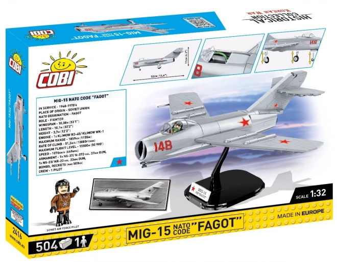 COBI 2416 Wojna Koreańska MIG-15 FAGOT, 1:32, 504 k, 1 f