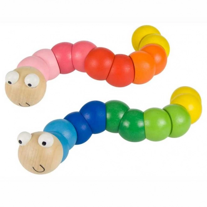 Bigjigs Toys drewniane zabawki - Kolorowy robaczek niebieski