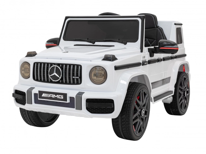 Mercedes AMG G63 dla dzieci biały + zdalne sterowanie + MP3 LED + wolny start + EVA + pasy