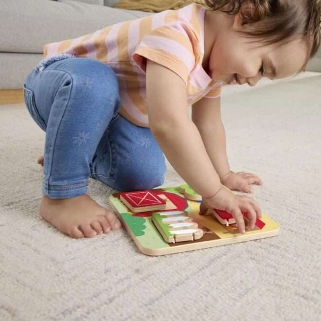 Fisher-Price Drewniana zabawa w chowanego ze zwierzętami